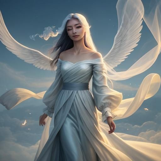 Ethereal Silk Angel Illuminates Twilight