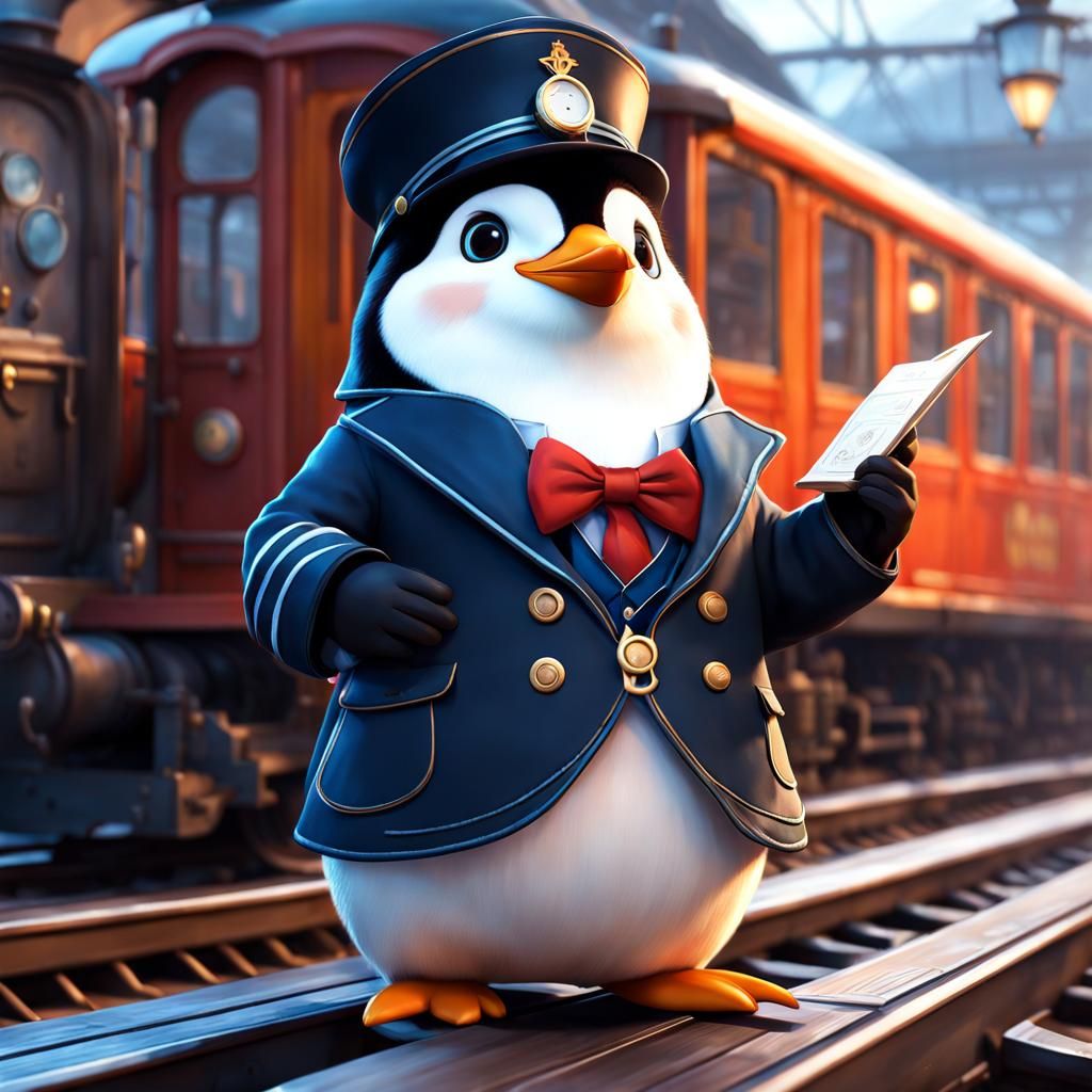 Penguin Conductor Portrait in Unreal Engine 5