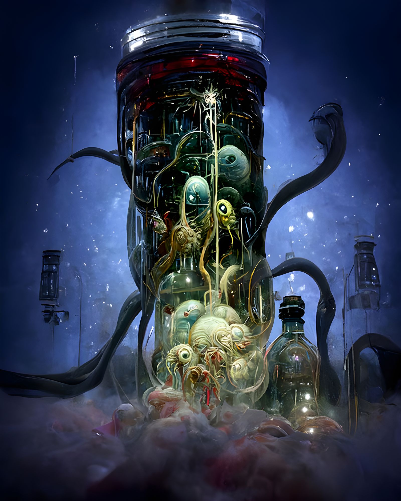 Eldritch Horror Lab with Pickled Monsters