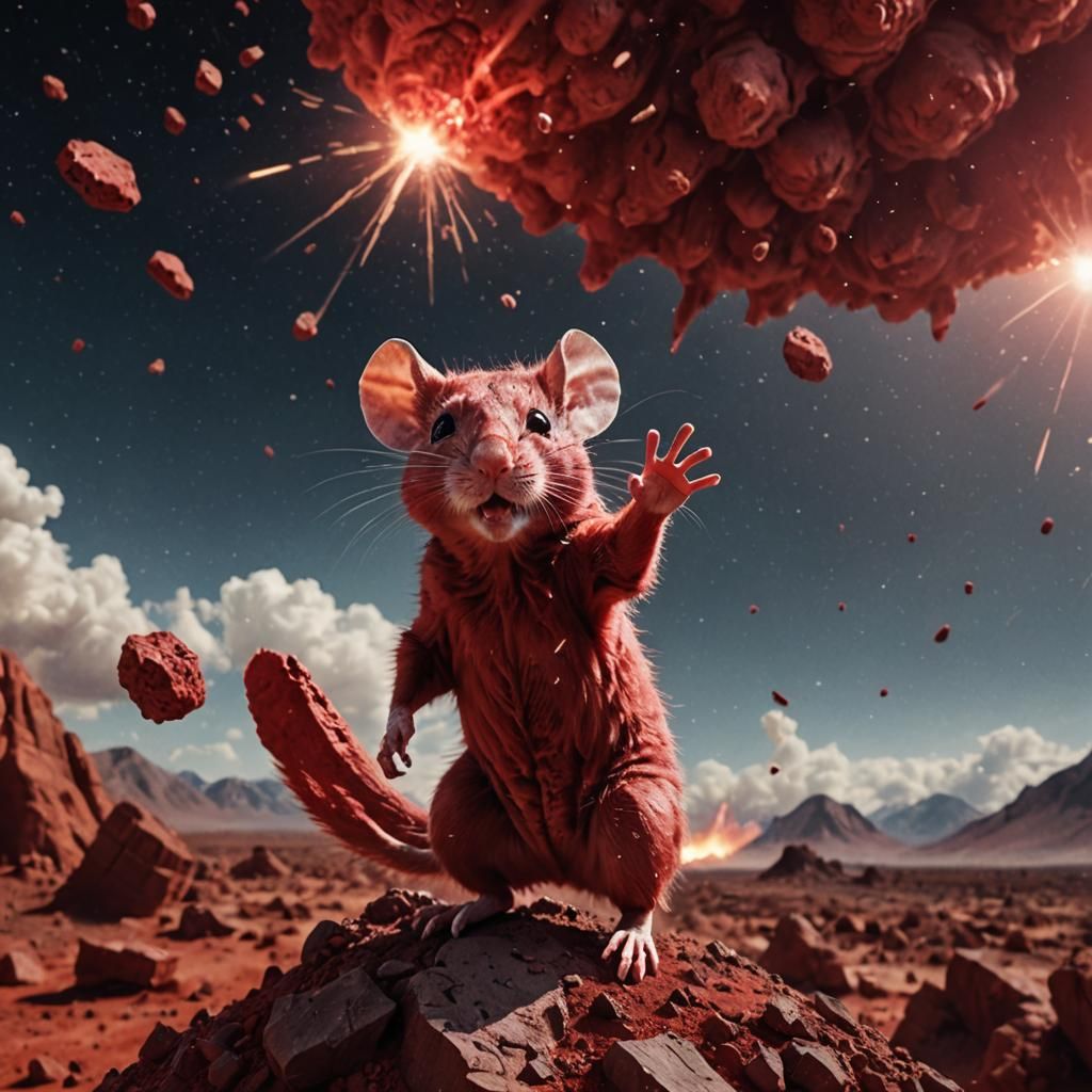 Mice Celebrate Earth's Destruction by Red Meteor