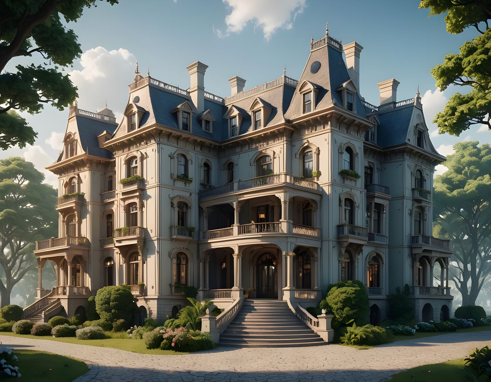 Fantasy Southern Mansion: 3D Architectural Rendering