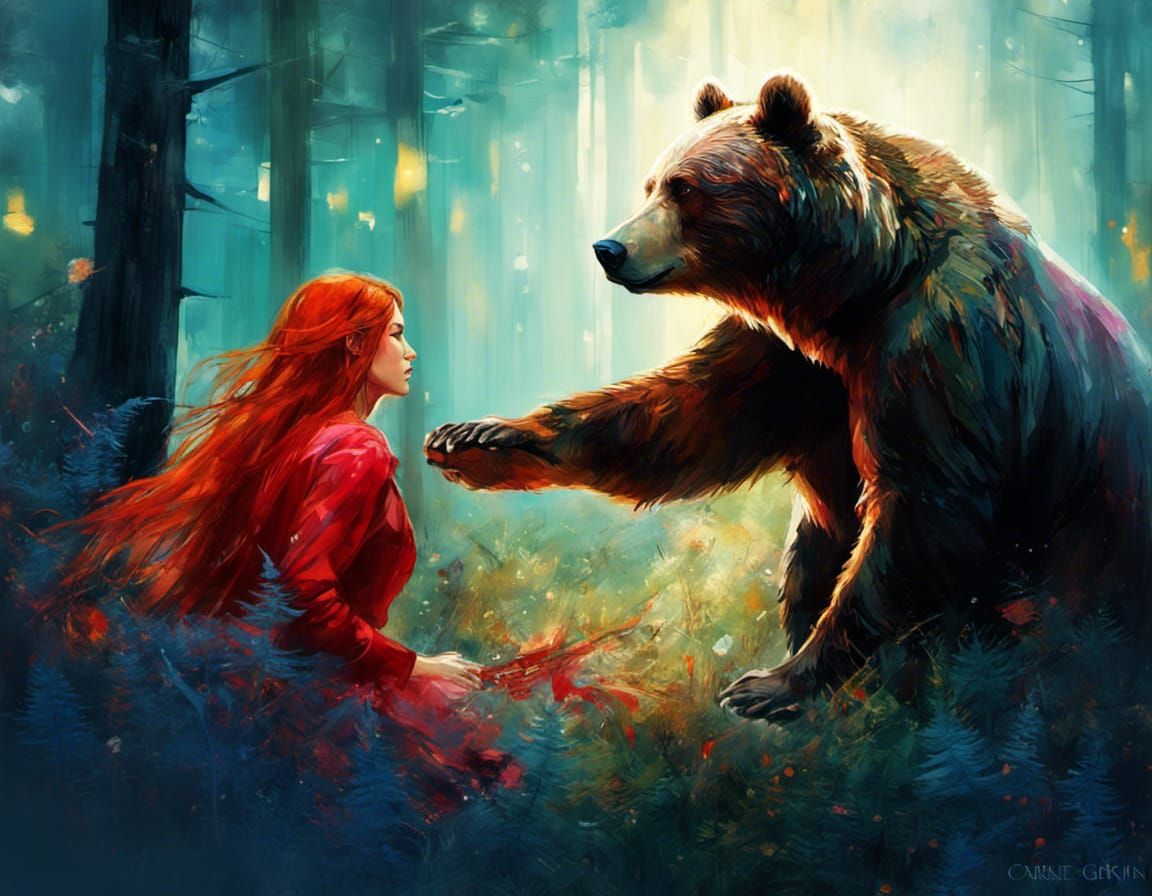 The woman and the bear