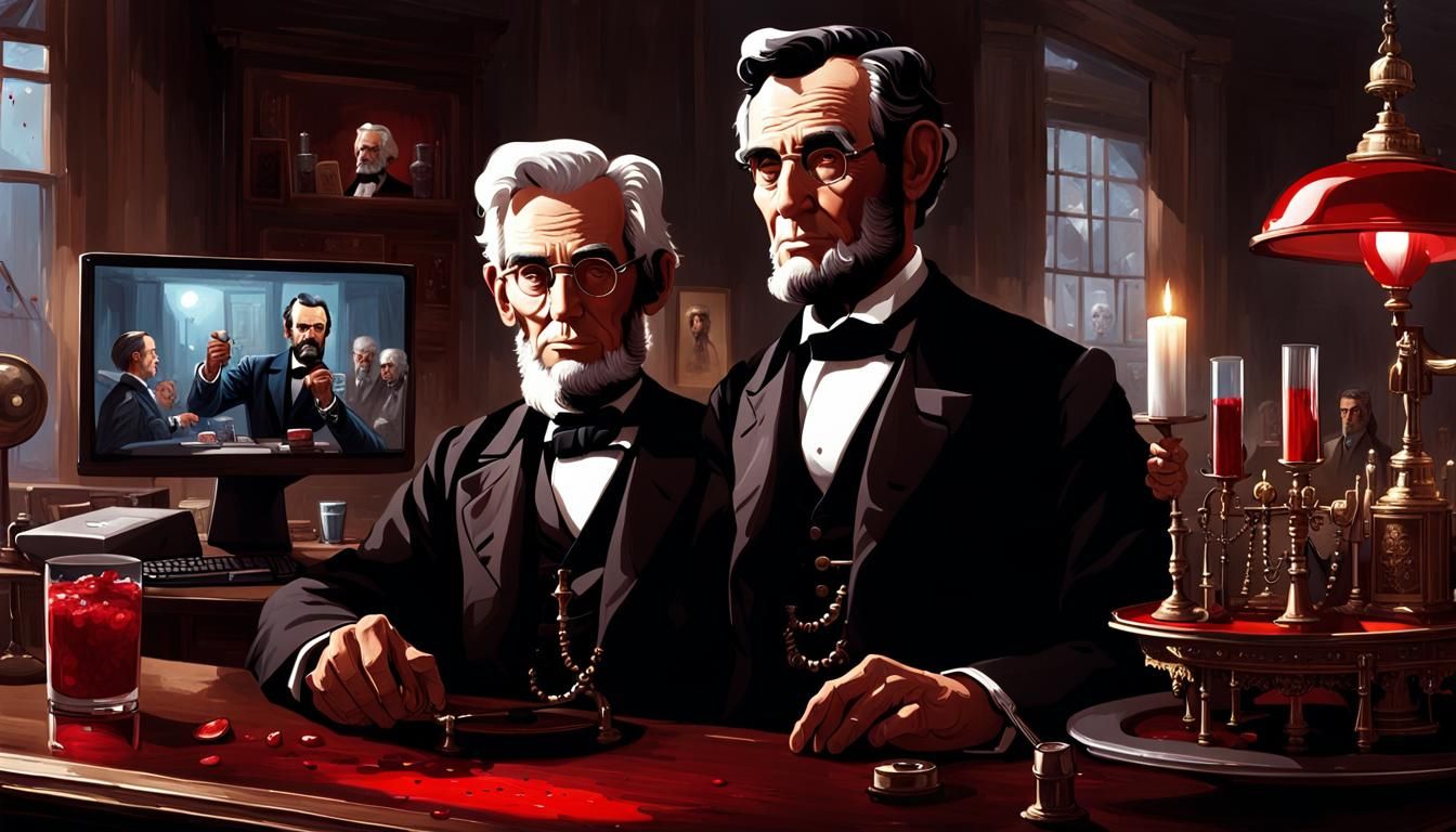 Abraham Lincoln aged 120 years old and his clone, serving th...