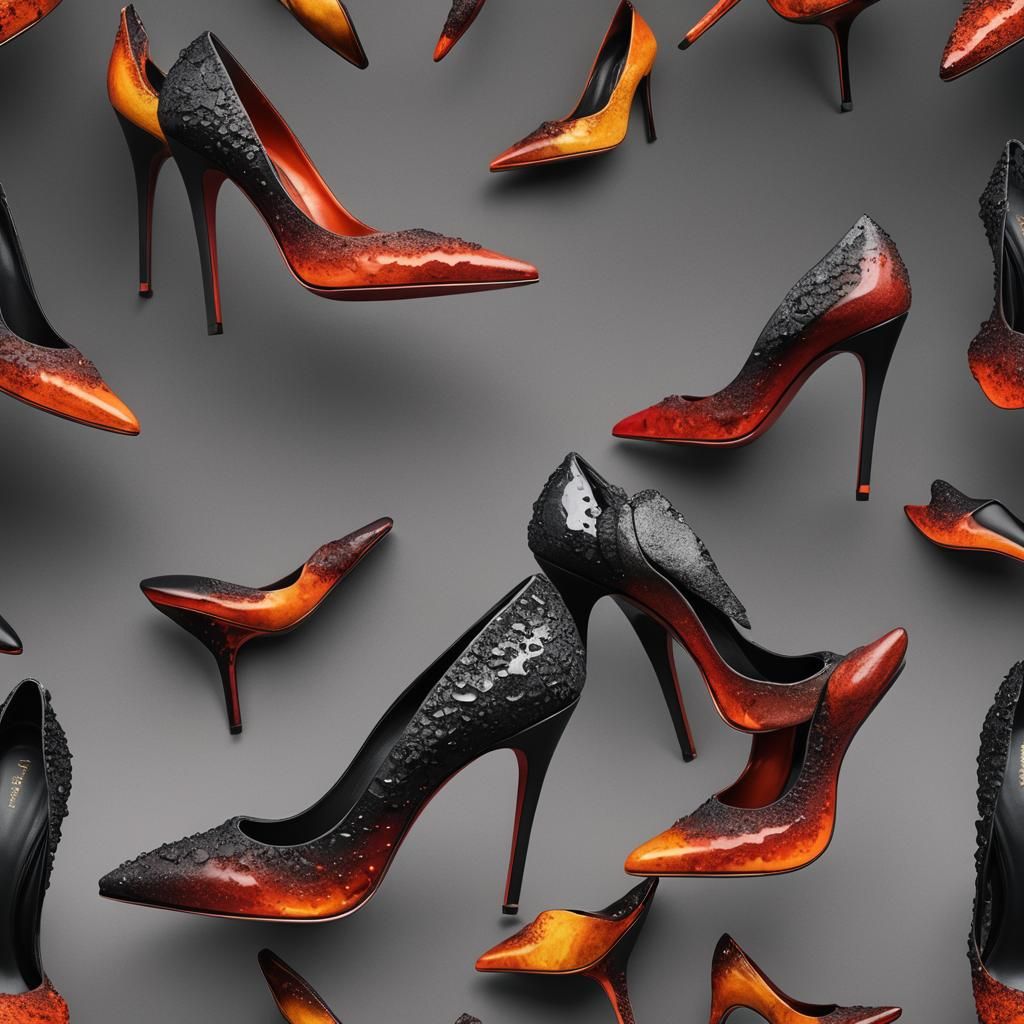 Lava Rock High Heels in a Fantasy Style