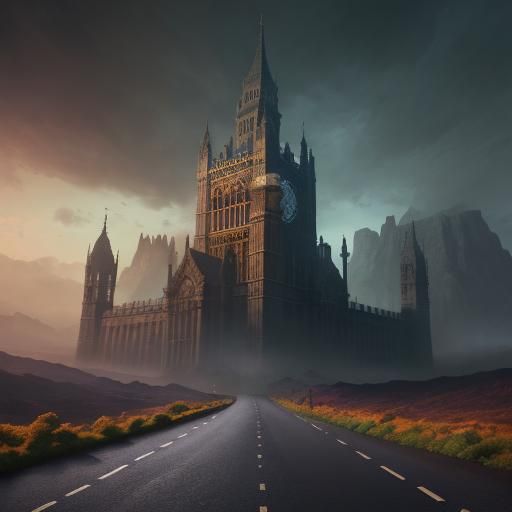 Old London Road Merging with Antique Book