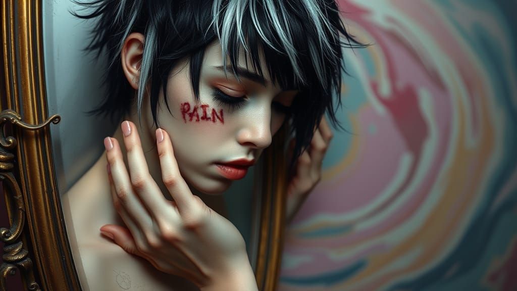 Hyperrealistic Portrait of a Teenage Girl with Emotional Dep...