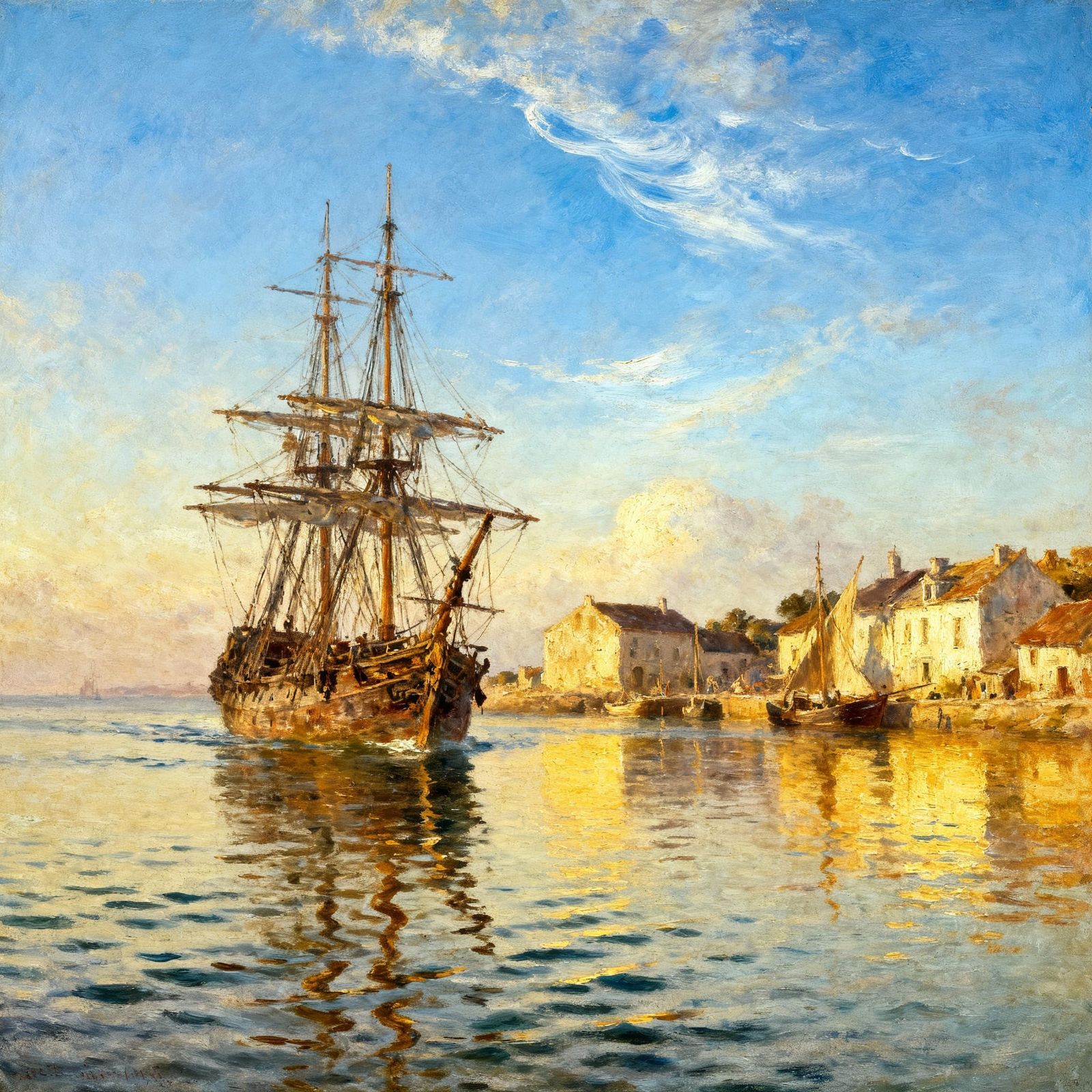 Pirate Ship Arrives in Fishing Village Harbor