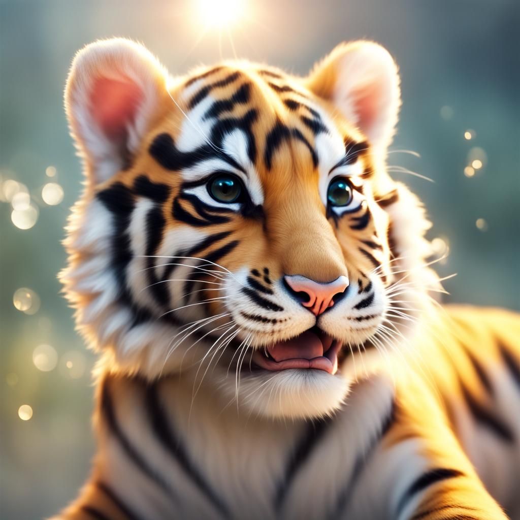Cute Tiger in Heavenly Sunshine Beams