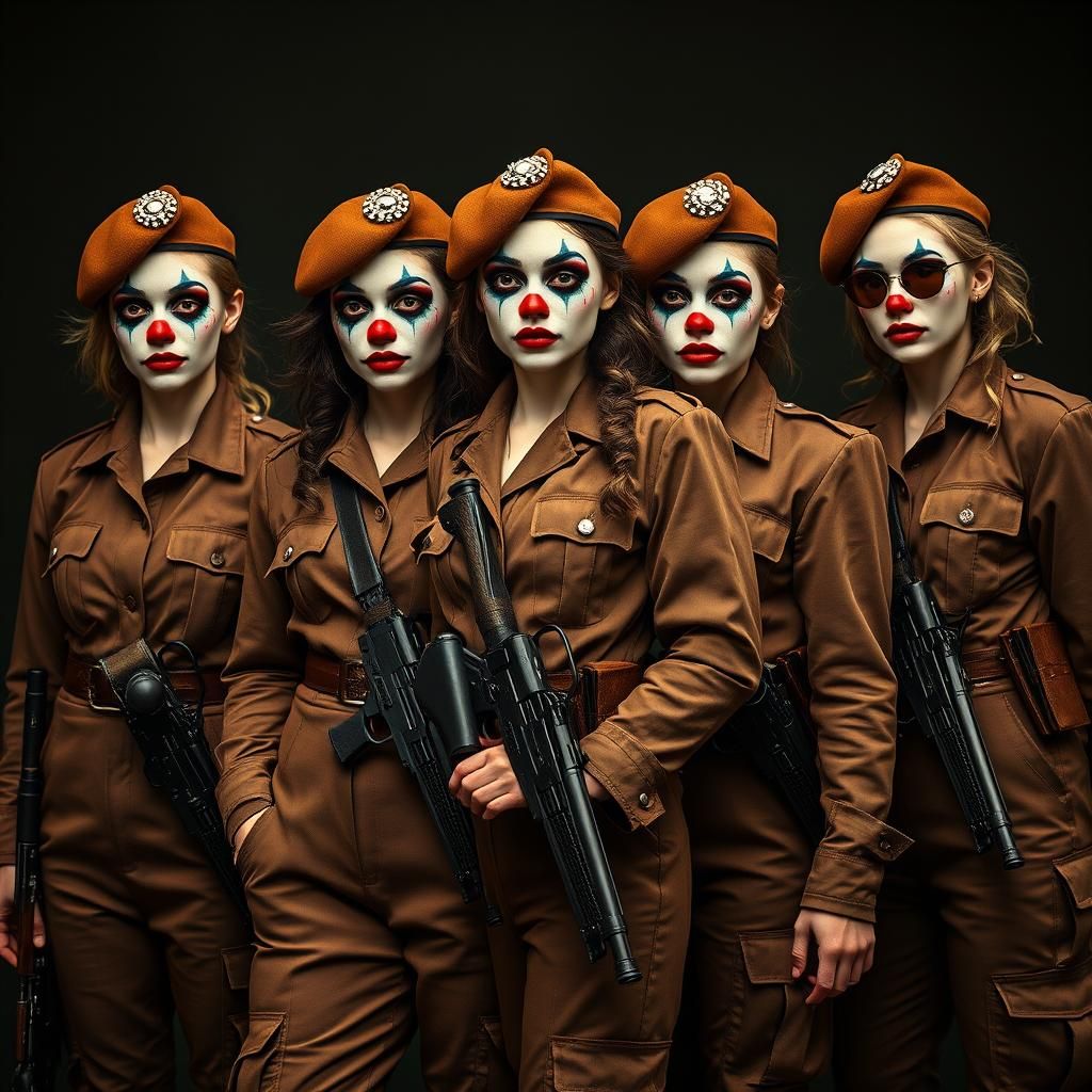 Italian Women: Military Clowns in Baroque Style