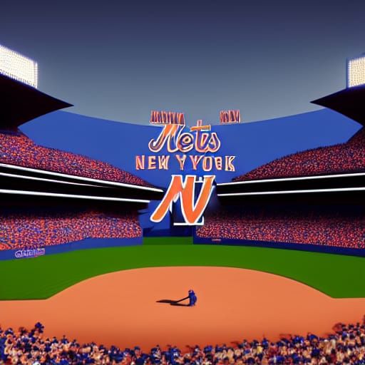 New York Mets Logo in Pixar 3D Style