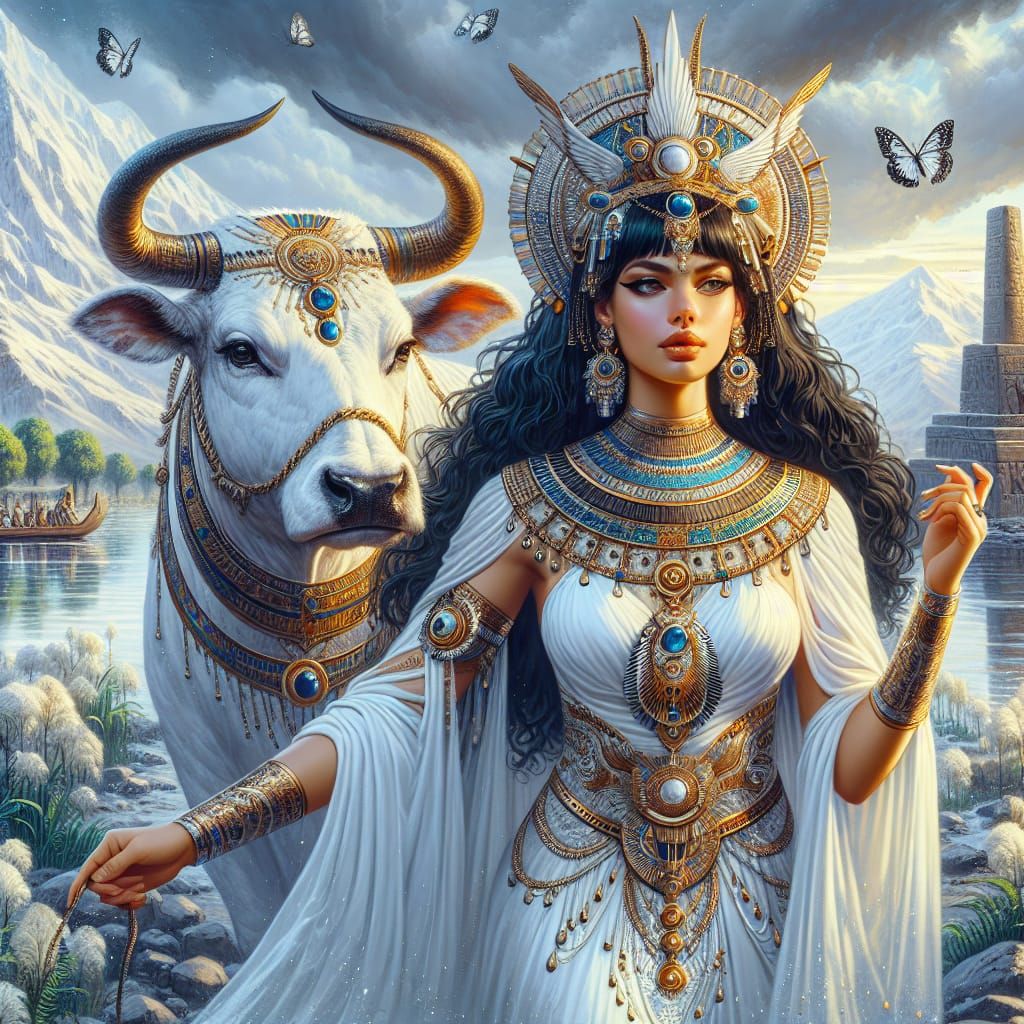 Ancient Egyptian Goddess Ami-urt in Golden Splendor