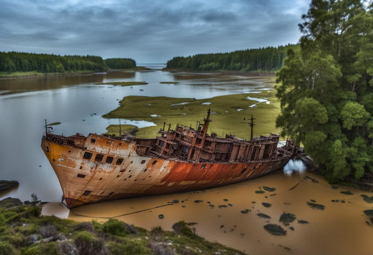 AI Image of a Ship Graveyard
