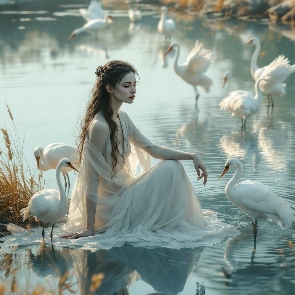 Thaliel by a Tranquil Lake