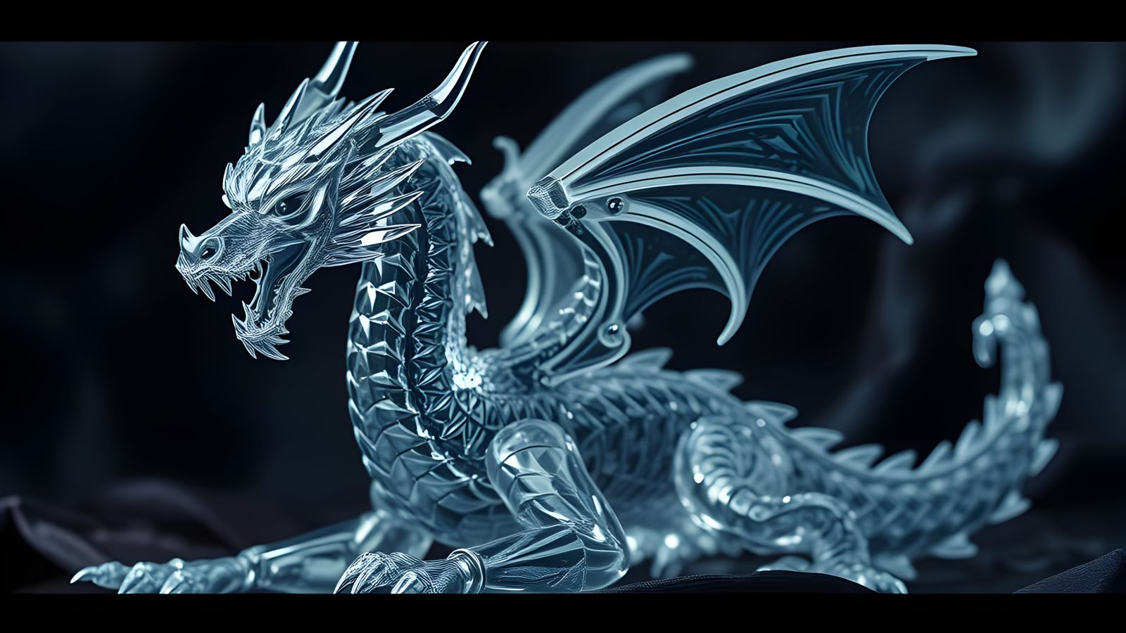 Hyperrealistic Crystal Glass Dragon in HDR