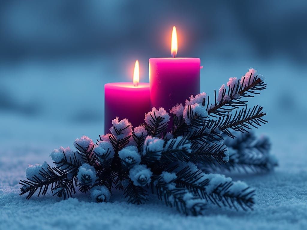 Serene Advent Scene Under Majestic Candles
