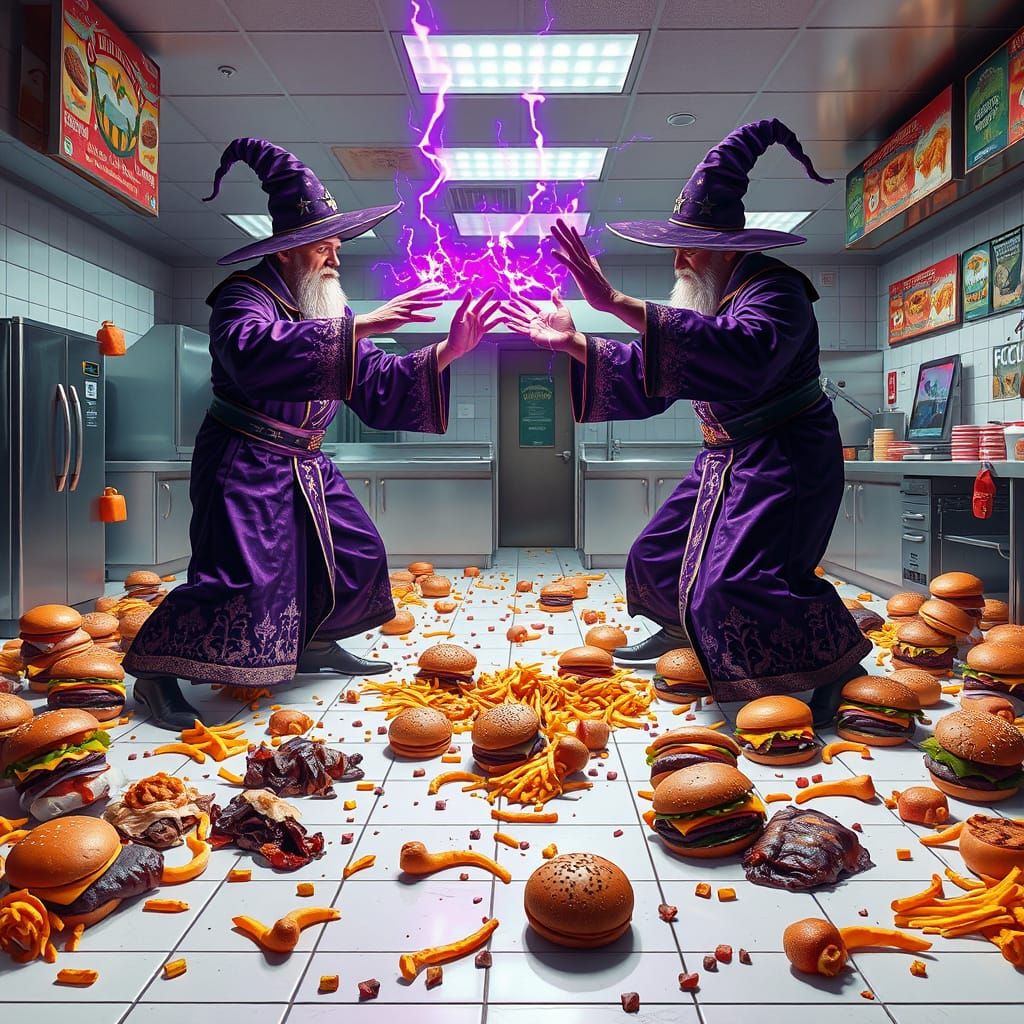 Dark Wizards Clash in Fast Food Frenzy