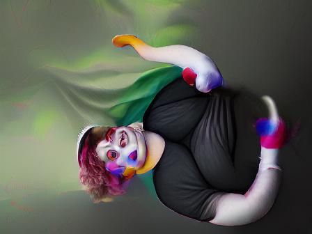 Colorful Clown Character in Costume