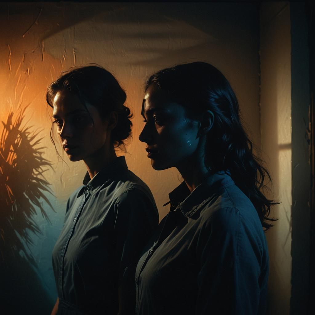 Surreal Portrait of a Person and Shadow