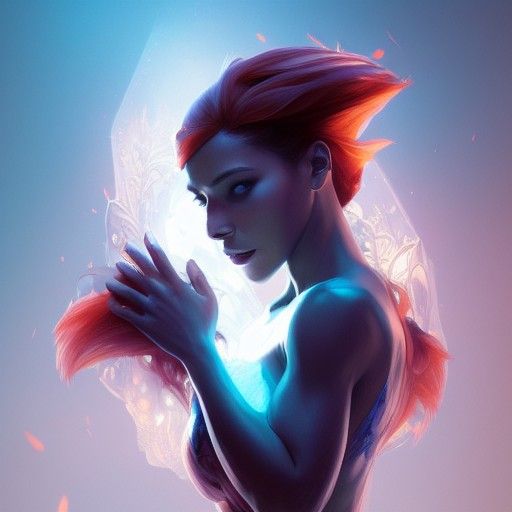 Firefox Portrait in Hyperdetailed Art Nouveau Style