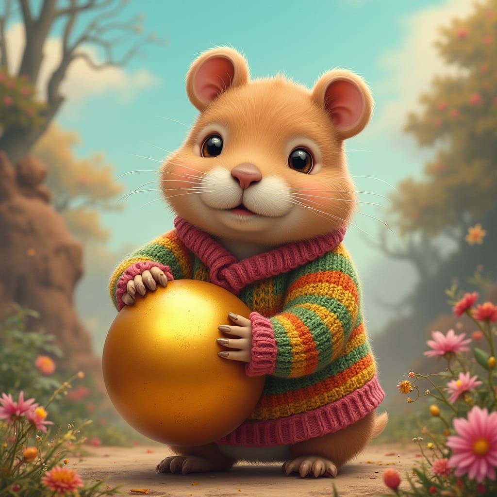 Lamine Yamal as Capybara with Golden Ball