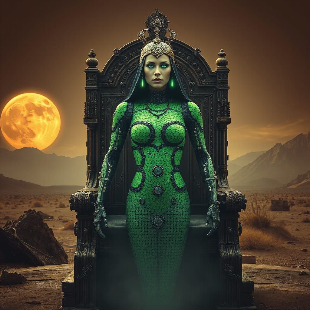 Cybernetic Queen Reigns in Futuristic Post-Apocalyptic Lands...