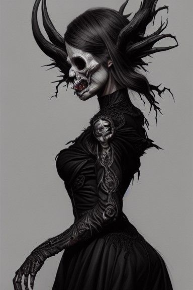 Terrifying Halloween Monster Portrait in Digital Illustratio...