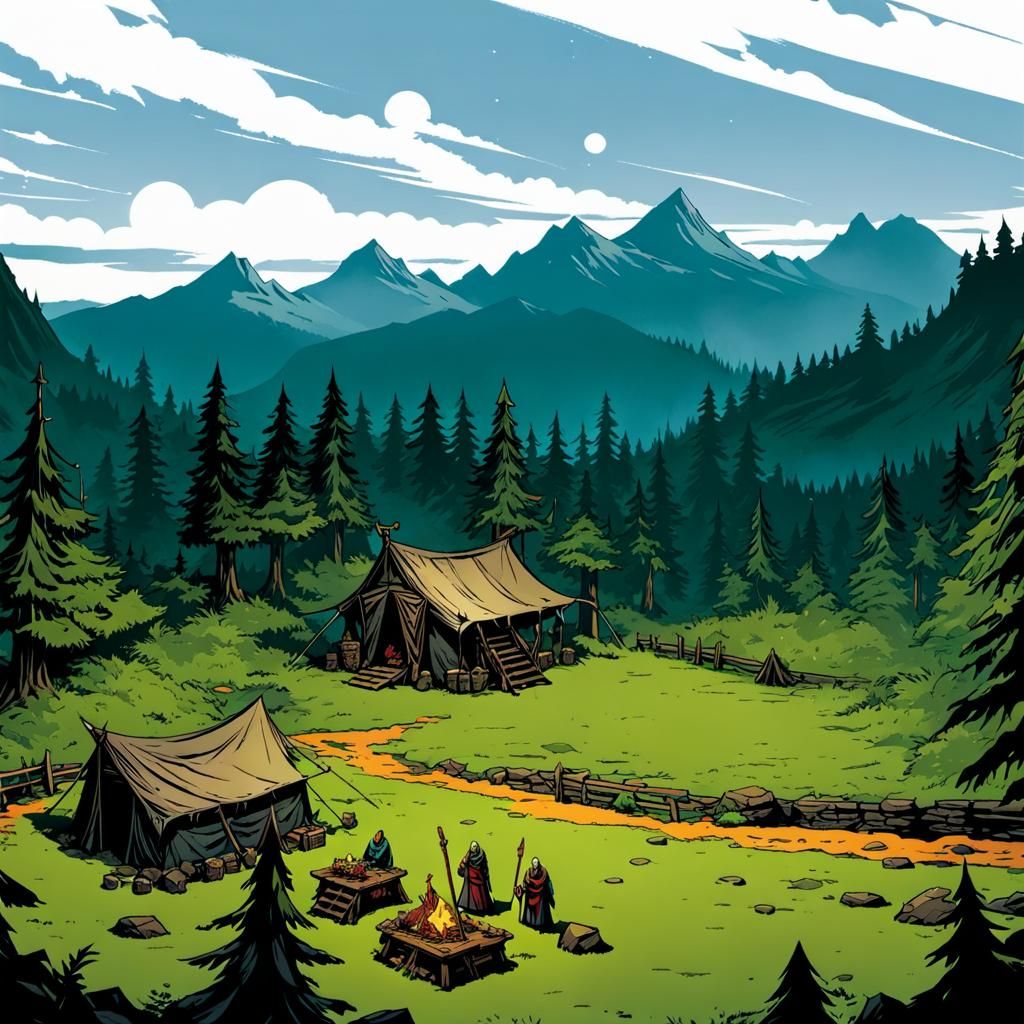 Druid Camp in the Forgotten Realms Comic Art