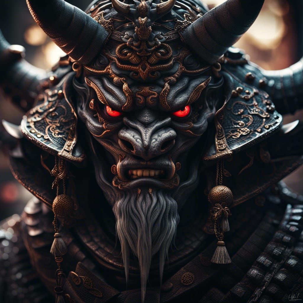 Hyperrealistic Ushi-oni with Intricate Details