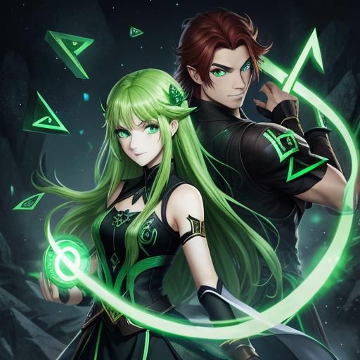 Luminous Green Eyes Shining Like Runes