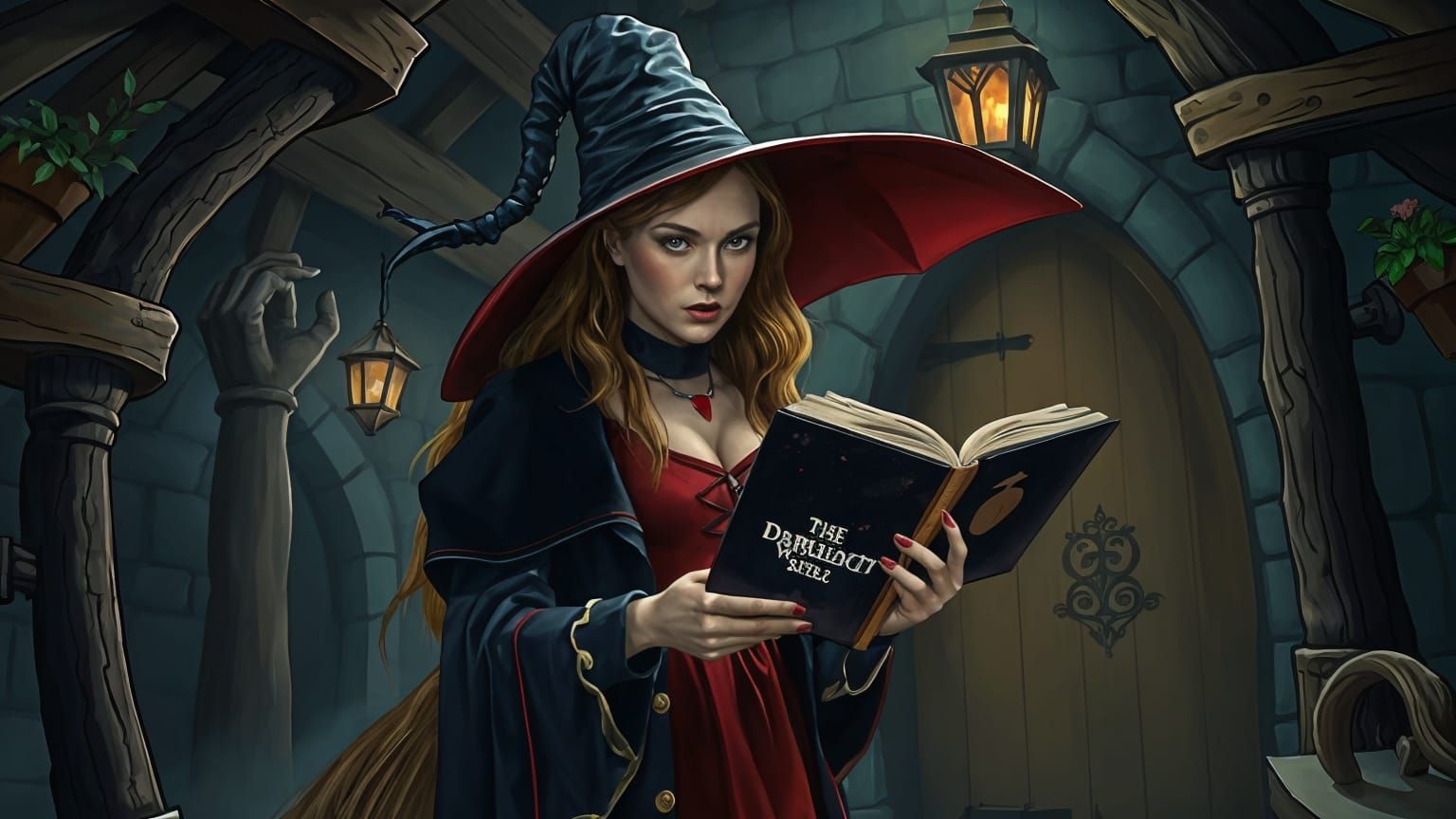 Scarlet Witch in Eerie Cottage, Geiger Comic Art