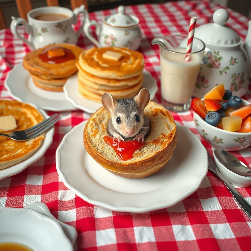 Cozy Country Kitchen Breakfast Scene with Toasted Bagel and ...