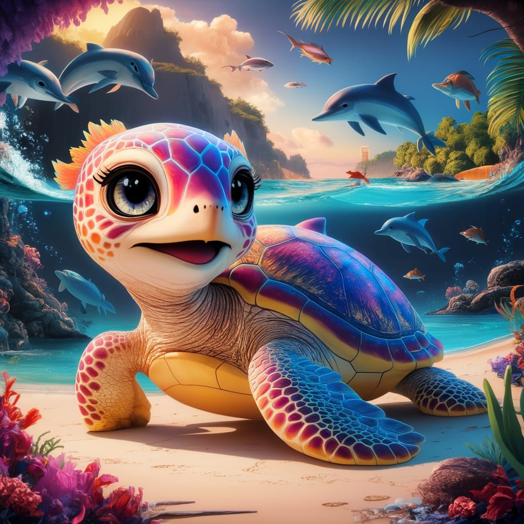 chibi-cutie sea turtle
