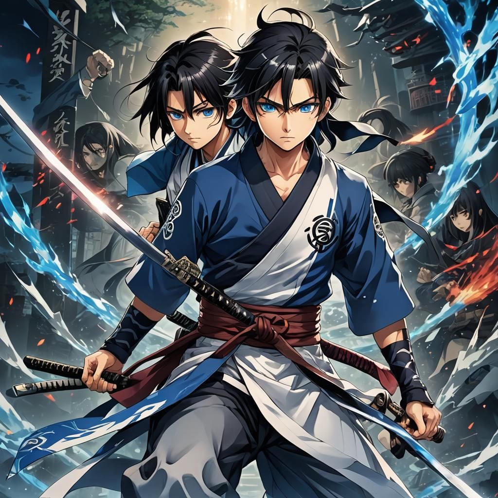 Anime Key Visual: Jujutsu Student with Katana