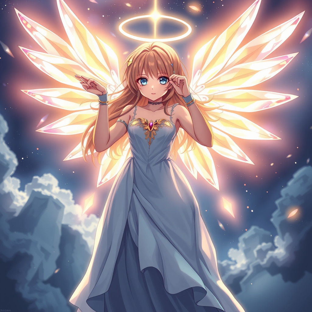 Crystal Angel in Cel-Shaded Anime Style