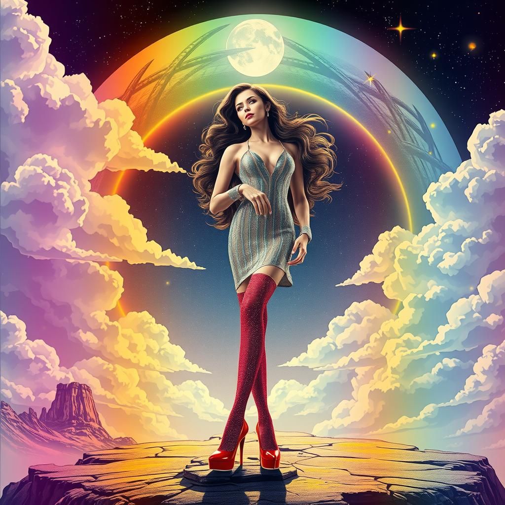 Retro-Futuristic Space Fantasy in Klimt and Giger Style