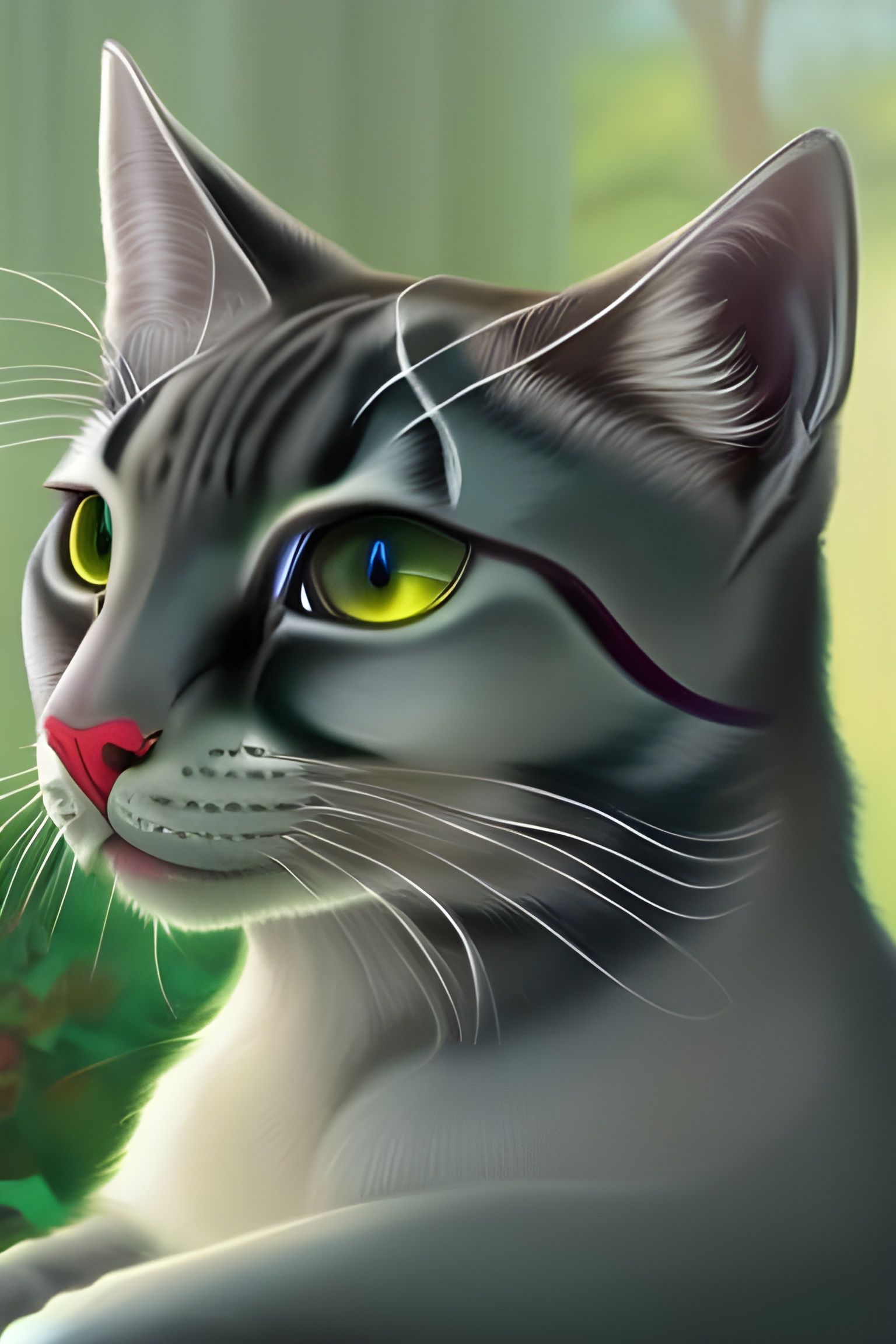 Mystical Cat King Digital Painting