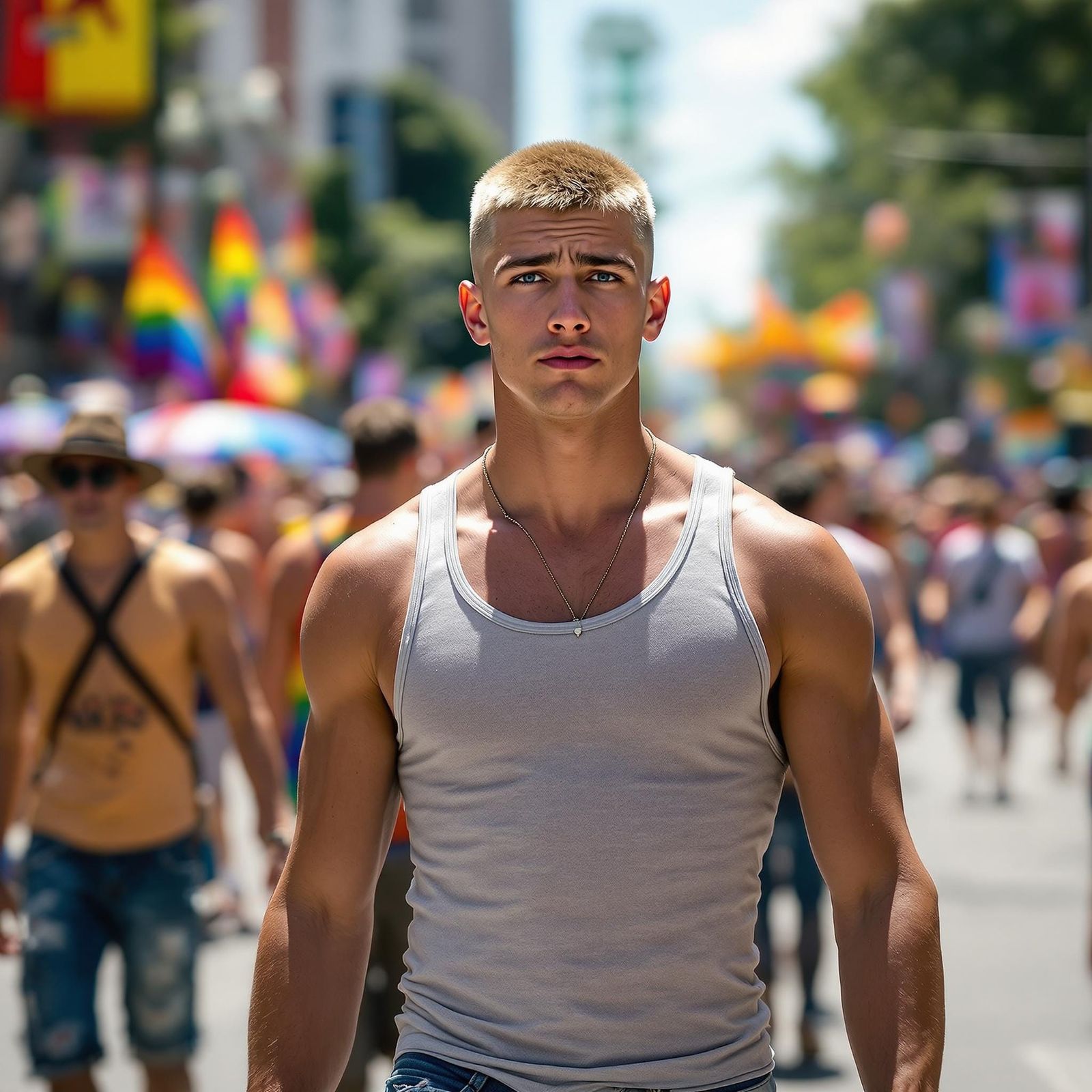 Athlete at Gay Pride Parade: Cinematic Photography