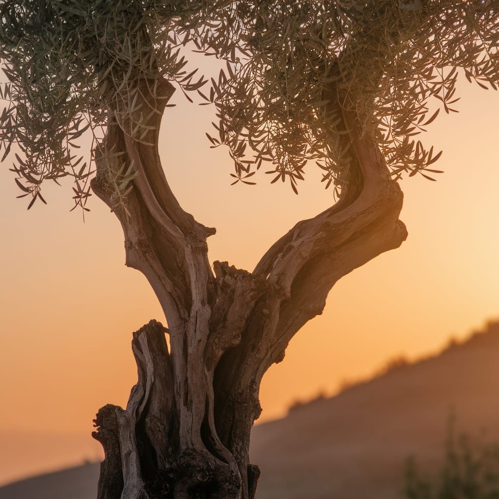 Olive Tree at Sunset, North Cyprus Photography