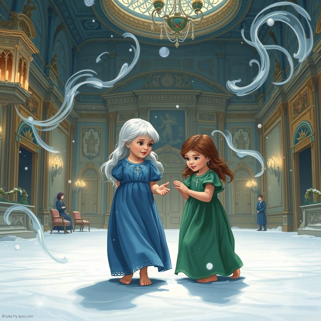 Sisters in Whimsical Winter Wonderland