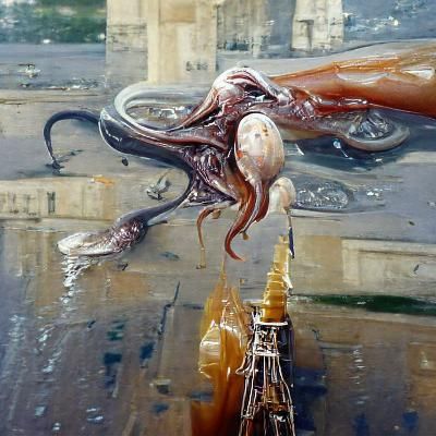 Squid Brain Creature Assaults Eiffel Tower