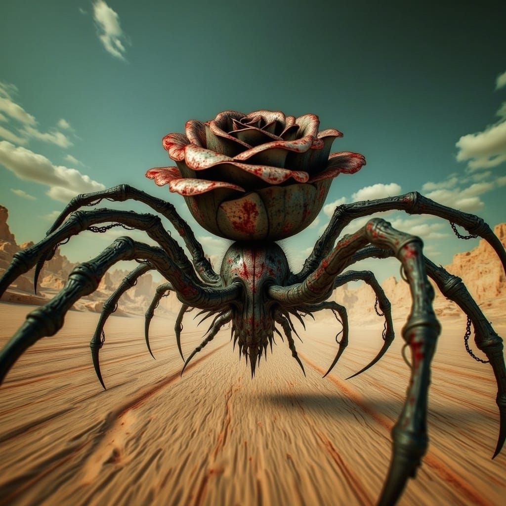 Apocalyptic Metal Rose in Mad Max Style