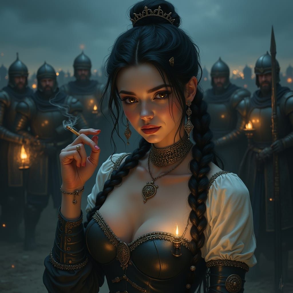 Mourning Queen in Dark Fantasy Style