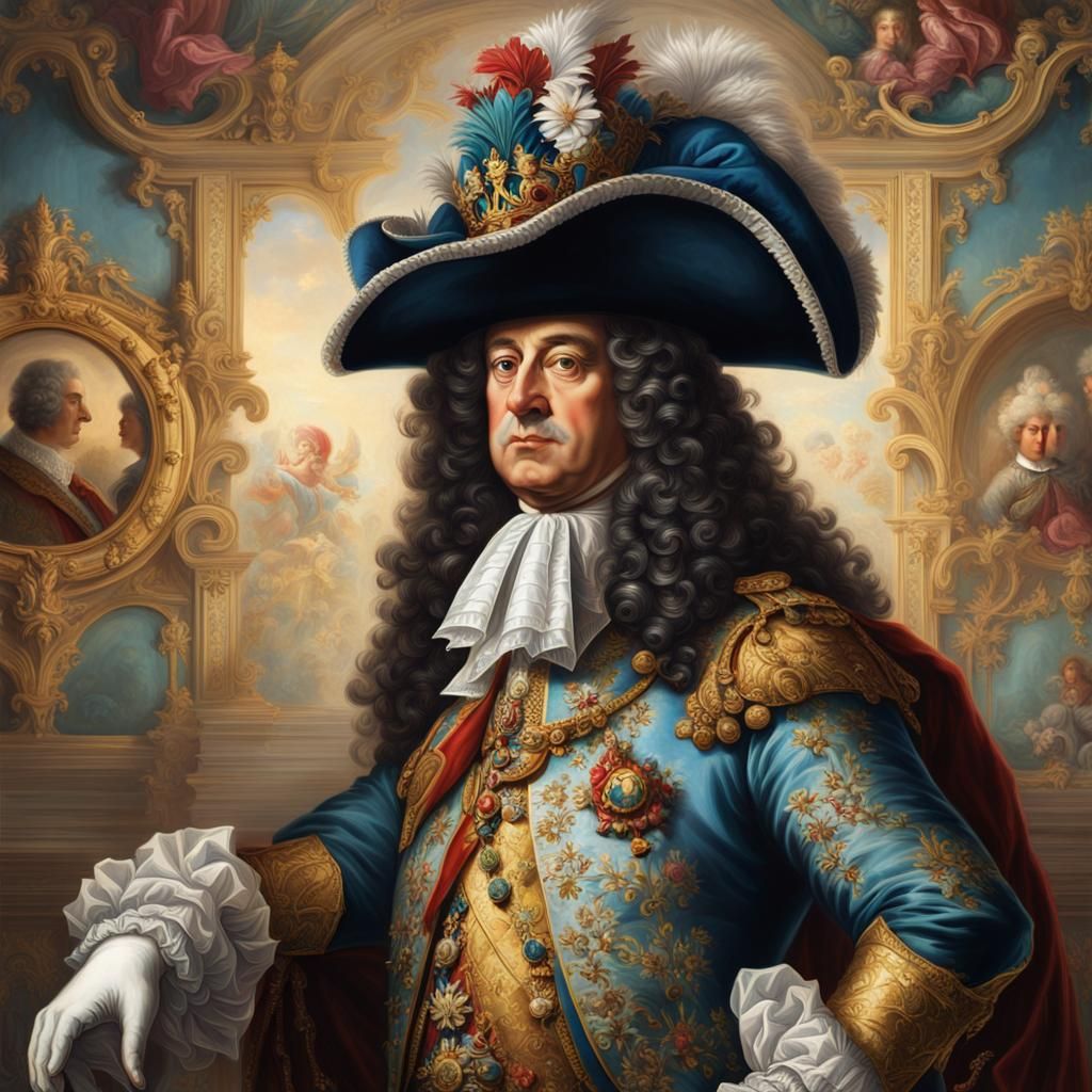 Louis XIV Portrait with Fleur de Lys Robe