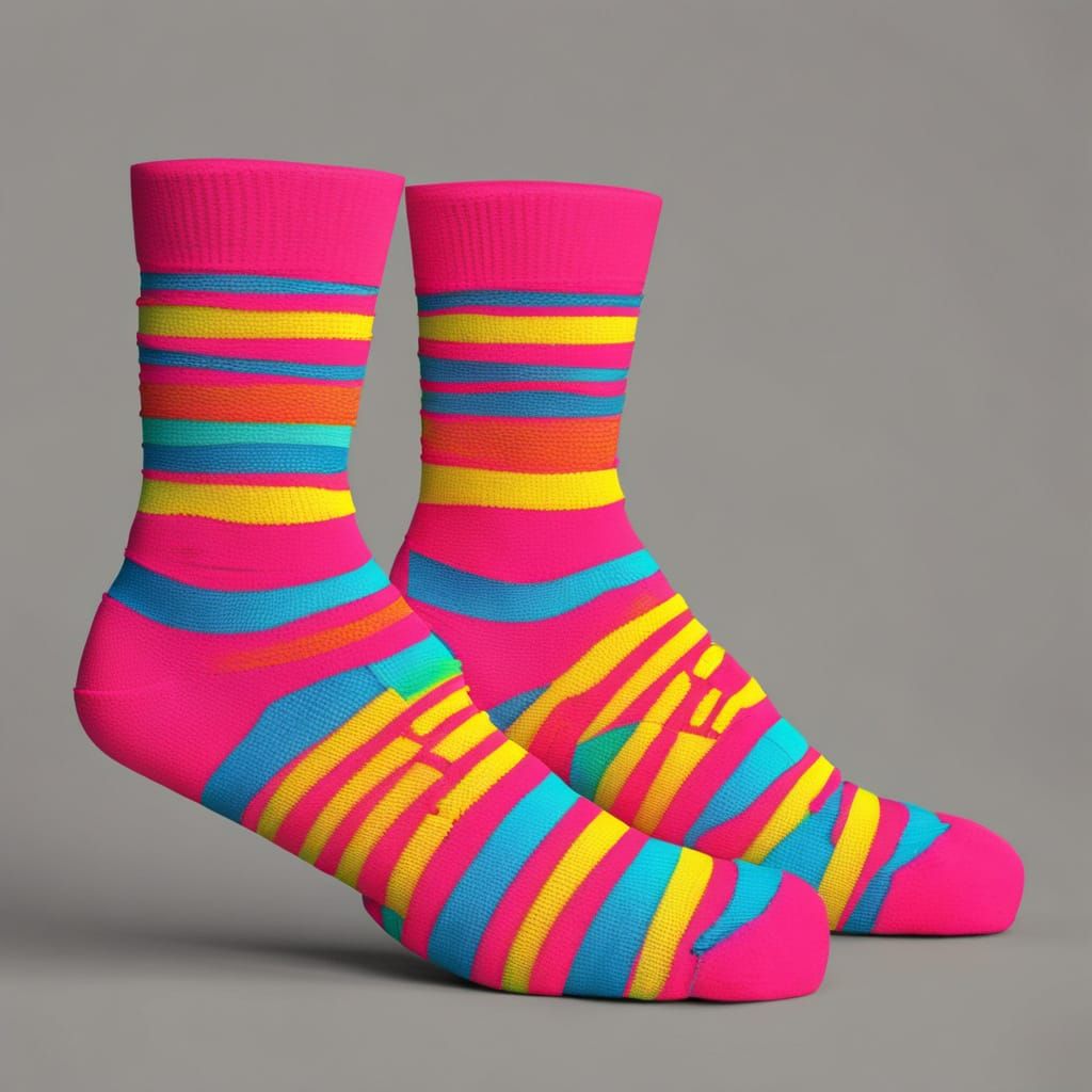 Neon Socks on a Sunny Beach