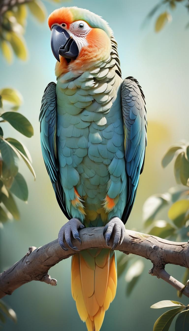 Parrot full body portrait