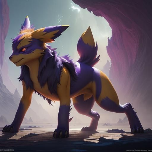 Renamon in Detailed Matte Painting Style