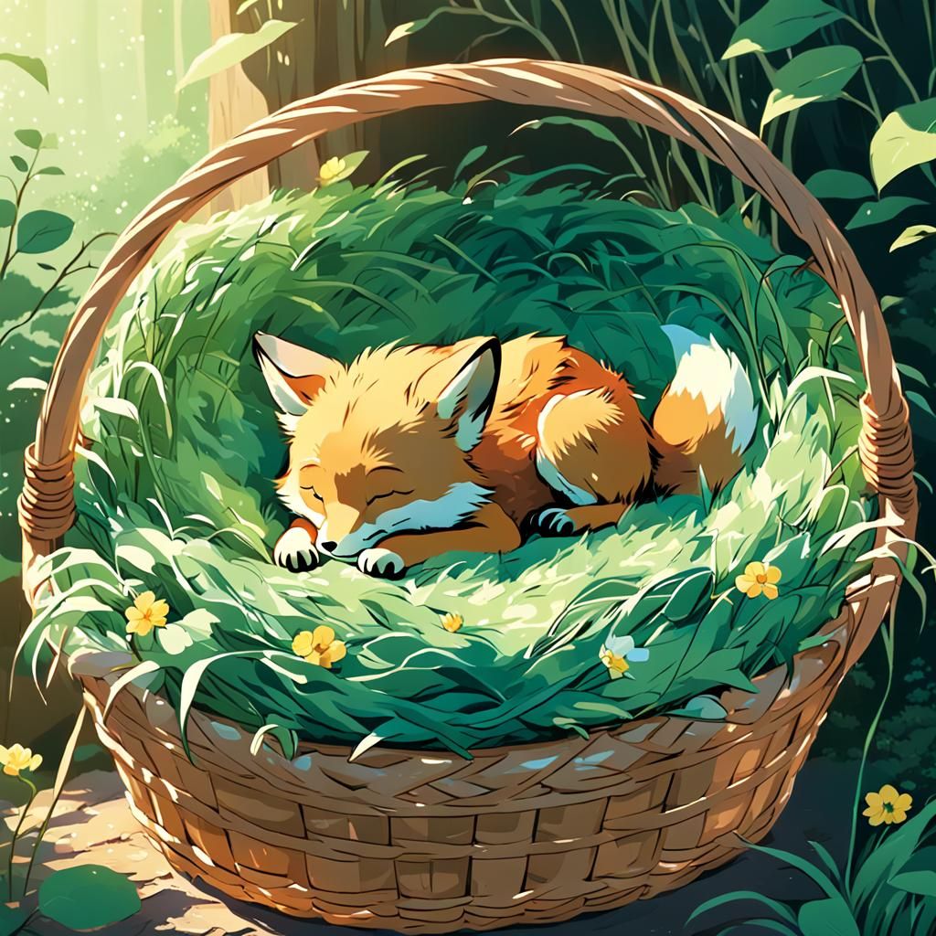 Fox Cub Asleep: Studio Ghibli Anime Visual