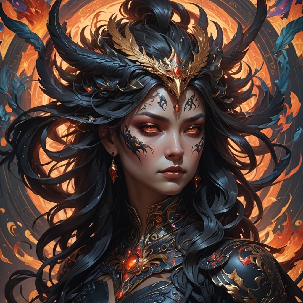 Porcelain Goddess Portrait in Hyperdetailed Style