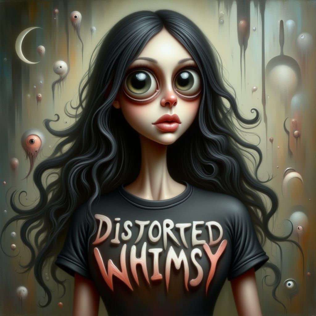 Attractive Woman with Flowing Hair in Sinister Style