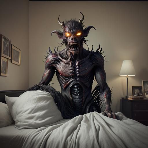 Horrifying Sleep Paralysis Demon in Extreme Close-Up